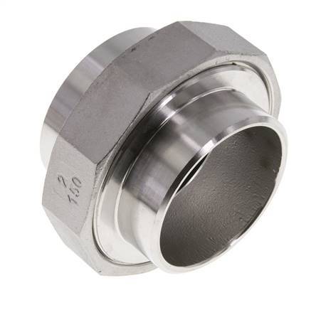 Union Straight Connector 60.3mm Weld End Stainless Steel Flat Seal PTFE 16bar (224.8psi)