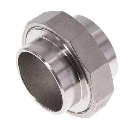Union Straight Connector 60.3mm Weld End Stainless Steel Flat Seal PTFE 16bar (224.8psi)
