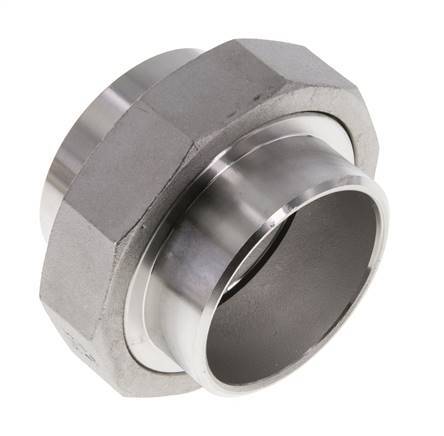 Union Straight Connector 60.3mm Weld End Stainless Steel Flat Seal PTFE 16bar (224.8psi)