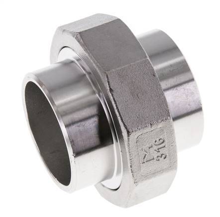 Racor recto de unión 48,3 mm Extremo para soldar Acero inoxidable Junta plana PTFE 16bar (224,8psi)