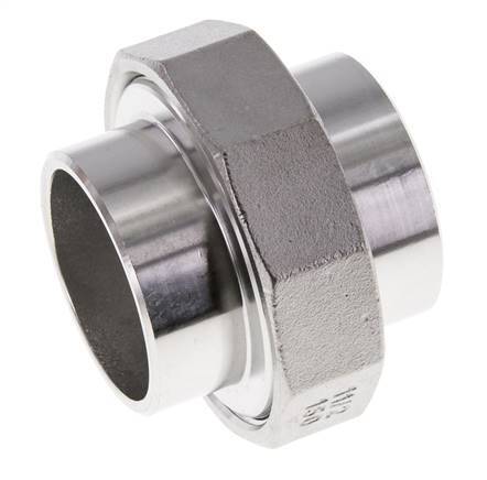 Racor recto de unión 48,3 mm Extremo para soldar Acero inoxidable Junta plana PTFE 16bar (224,8psi)