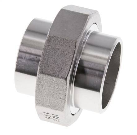 Racor recto de unión 48,3 mm Extremo para soldar Acero inoxidable Junta plana PTFE 16bar (224,8psi)