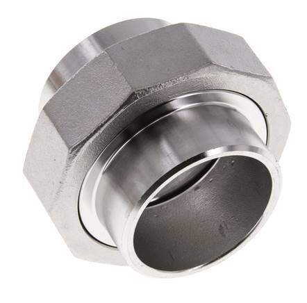 Racor recto de unión 48,3 mm Extremo para soldar Acero inoxidable Junta plana PTFE 16bar (224,8psi)