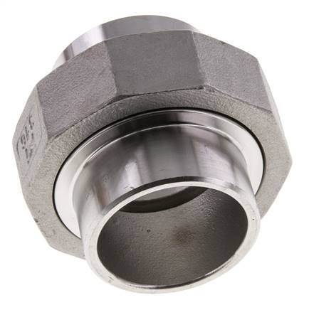 Racor recto de unión 42,4 mm Extremo para soldar Acero inoxidable Junta plana PTFE 16bar (224,8psi)