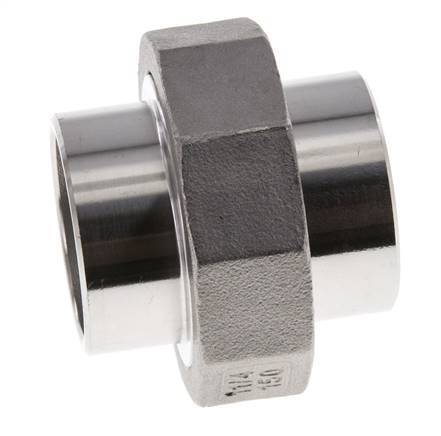Racor recto de unión 42,4 mm Extremo para soldar Acero inoxidable Junta plana PTFE 16bar (224,8psi)