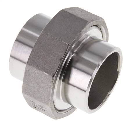 Racor recto de unión 42,4 mm Extremo para soldar Acero inoxidable Junta plana PTFE 16bar (224,8psi)