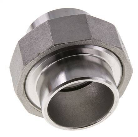 Racor recto de unión 42,4 mm Extremo para soldar Acero inoxidable Junta plana PTFE 16bar (224,8psi)