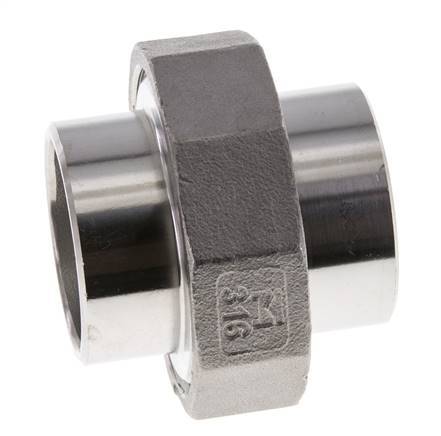 Racor recto de unión 42,4 mm Extremo para soldar Acero inoxidable Junta plana PTFE 16bar (224,8psi)
