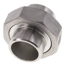 Racor recto de unión 33,7 mm Extremo para soldar Acero inoxidable Junta plana PTFE 16bar (224,8psi)
