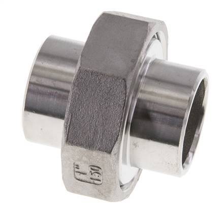 Racor recto de unión 33,7 mm Extremo para soldar Acero inoxidable Junta plana PTFE 16bar (224,8psi)