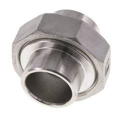 Racor recto de unión 33,7 mm Extremo para soldar Acero inoxidable Junta plana PTFE 16bar (224,8psi)