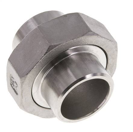 Racor recto de unión 33,7 mm Extremo para soldar Acero inoxidable Junta plana PTFE 16bar (224,8psi)