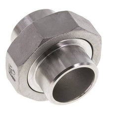 Racor recto de unión 33,7 mm Extremo para soldar Acero inoxidable Junta plana PTFE 16bar (224,8psi)