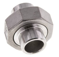 Union Straight Connector 21.3mm Weld End Stainless Steel Flat Seal PTFE 16bar (224.8psi)