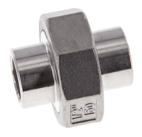 Racor recto de unión 21,3 mm Extremo para soldar Acero inoxidable Junta plana PTFE 16bar (224,8psi)