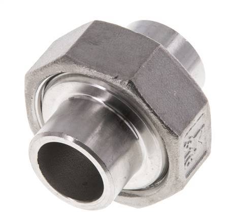 Racor recto de unión 21,3 mm Extremo para soldar Acero inoxidable Junta plana PTFE 16bar (224,8psi)
