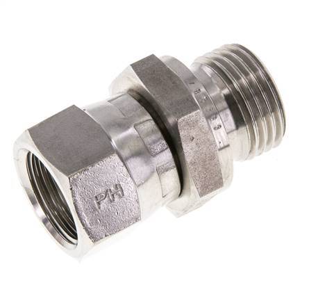Racor Reductor JIC UNF 3/4''-16 Hembra x G1/2'' Macho Ajustable Acero Inoxidable 275bar (3863.75psi)