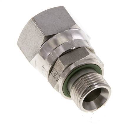 Racor Reductor JIC UNF 7/8''-14 Hembra x G3/8'' Macho Ajustable Acero Inoxidable 210bar (2950.5psi)
