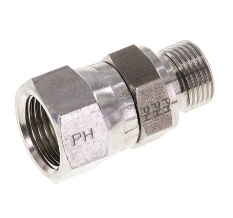 Racor Reductor JIC UNF 3/4''-16 Hembra x G3/8'' Macho Ajustable Acero Inoxidable 275bar (3863.75psi)