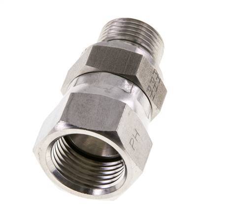 Racor Reductor JIC UNF 3/4''-16 Hembra x G3/8'' Macho Ajustable Acero Inoxidable 275bar (3863.75psi)
