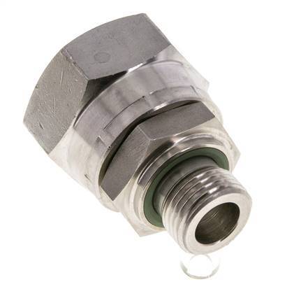 JIC Reducing Nipple UN 1-5/16''-12 Female x G1/2'' Male Adjustable Stainless Steel 170bar (2388.5psi)
