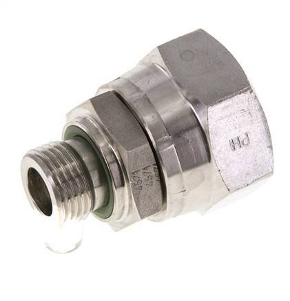 JIC Reducing Nipple UN 1-5/16''-12 Female x G1/2'' Male Adjustable Stainless Steel 170bar (2388.5psi)