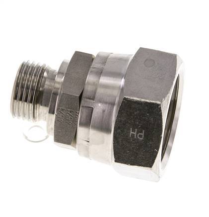 JIC Reducing Nipple UN 1-5/16''-12 Female x G1/2'' Male Adjustable Stainless Steel 170bar (2388.5psi)