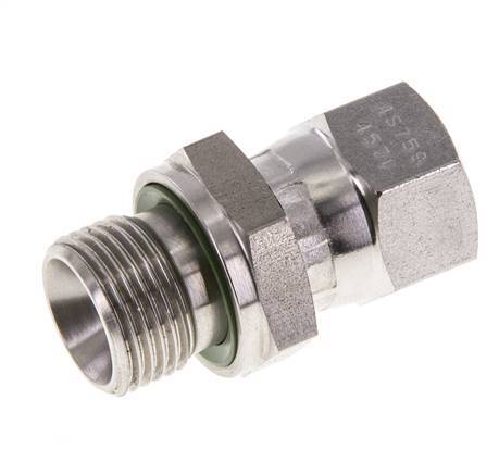 Racor Reductor JIC UNF 9/16''-18 Hembra x G3/8'' Macho Ajustable Acero Inoxidable 275bar (3863.75psi)