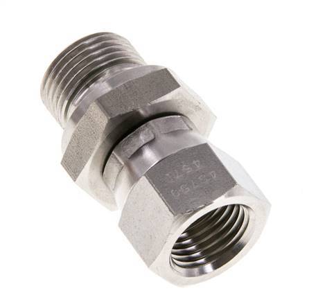 Racor Reductor JIC UNF 9/16''-18 Hembra x G3/8'' Macho Ajustable Acero Inoxidable 275bar (3863.75psi)