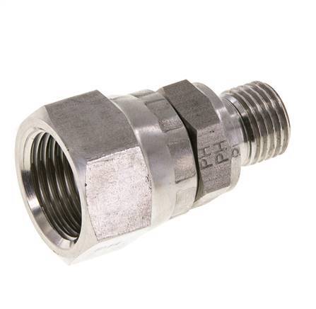 JIC Reducing Nipple UNF 3/4''-16 Female x G1/4'' Male Adjustable Stainless Steel 275bar (3863.75psi)