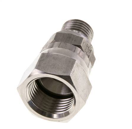 JIC Reducing Nipple UNF 3/4''-16 Female x G1/4'' Male Adjustable Stainless Steel 275bar (3863.75psi)