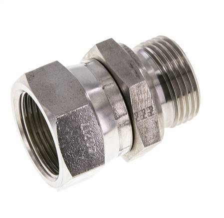 JIC Reducing Nipple UN 1-5/16''-12 Female x G1'' Male Adjustable Stainless Steel 170bar (2388.5psi)