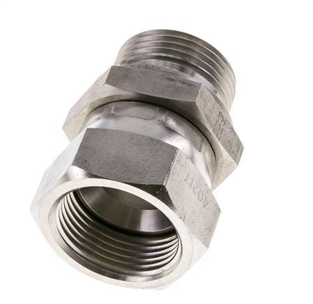 Racor Reductor JIC UN 1-5/16''-12 Hembra x G1'' Macho Ajustable Acero Inoxidable 170bar (2388.5psi)