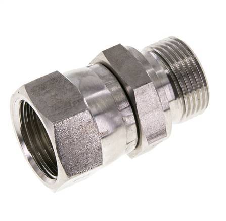 Racor Reductor JIC UN 1-1/16''-12 Hembra x G3/4'' Macho Ajustable Acero Inoxidable 210bar (2950.5psi)