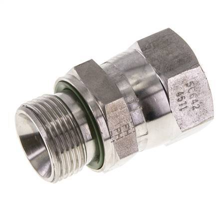 JIC Reducing Nipple UN 1-1/16''-12 Female x G3/4'' Male Adjustable Stainless Steel 210bar (2950.5psi)