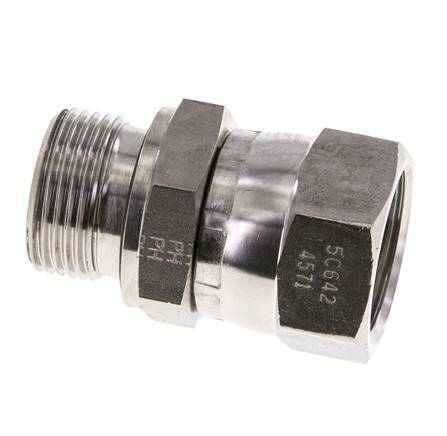 Racor Reductor JIC UN 1-1/16''-12 Hembra x G3/4'' Macho Ajustable Acero Inoxidable 210bar (2950.5psi)
