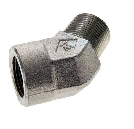 Racor en ángulo de 45 grados 3/4'' NPT macho x hembra Acero 170bar (2388,5psi)