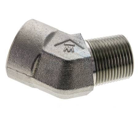 45deg Angled Fitting 3/4'' NPT Male x Female Steel 170bar (2388.5psi)
