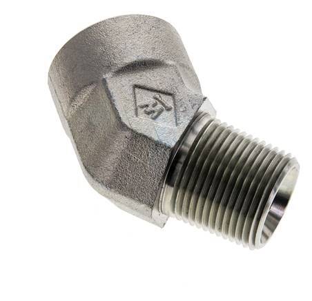 45deg Angled Fitting 3/4'' NPT Male x Female Steel 170bar (2388.5psi)