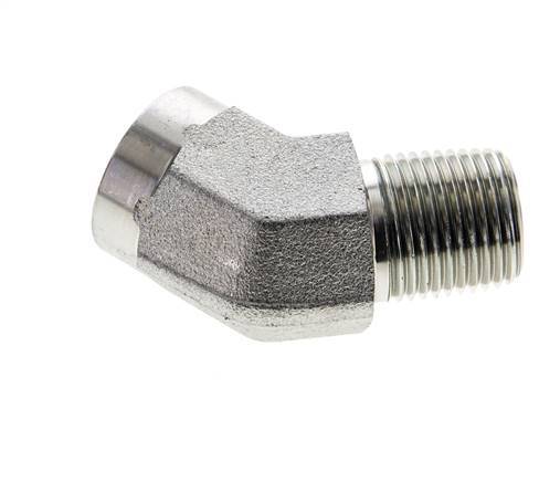 Racor acodado de 45 grados 1/2'' NPT macho x hembra Acero 210bar (2950,5psi)