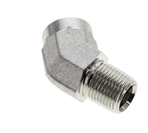 Racor acodado de 45 grados 1/2'' NPT macho x hembra Acero 210bar (2950,5psi)