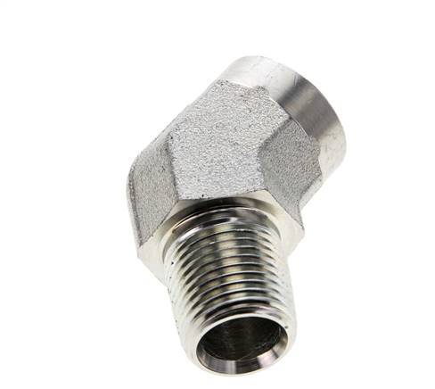 Racor acodado de 45 grados 1/2'' NPT macho x hembra Acero 210bar (2950,5psi)