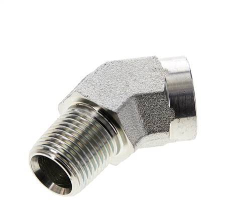 Racor acodado de 45 grados 1/2'' NPT macho x hembra Acero 210bar (2950,5psi)