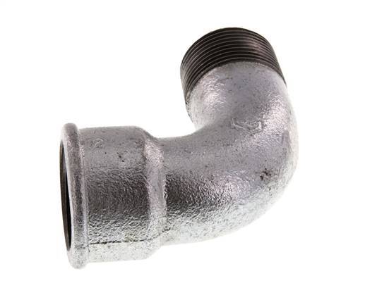 Racor acodado 90deg 1 1/4'' Macho R x Hembra Rp Corto Hierro Fundido 25bar (351.25psi)