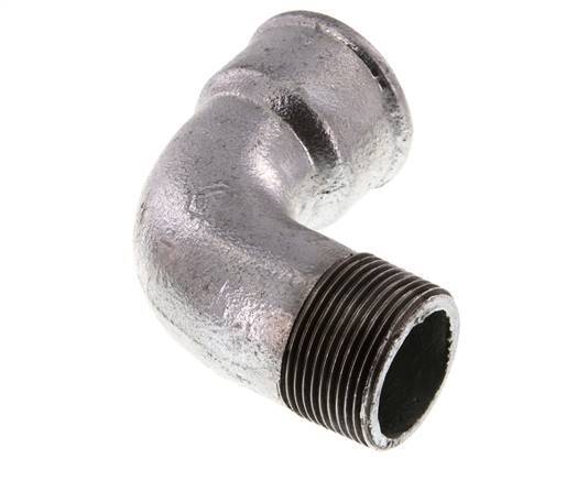 Racor acodado 90deg 1 1/4'' Macho R x Hembra Rp Corto Hierro Fundido 25bar (351.25psi)