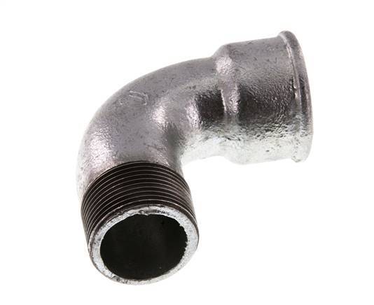 Racor acodado 90deg 1 1/4'' Macho R x Hembra Rp Corto Hierro Fundido 25bar (351.25psi)