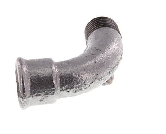 90deg Angled Fitting 1/2'' Male R x Female Rp Long Cast Iron 25bar (351.25psi) [2 Pieces]