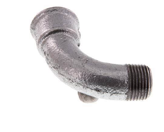 90deg Angled Fitting 1/2'' Male R x Female Rp Long Cast Iron 25bar (351.25psi) [2 Pieces]