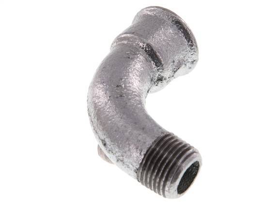 90deg Angled Fitting 1/2'' Male R x Female Rp Long Cast Iron 25bar (351.25psi) [2 Pieces]