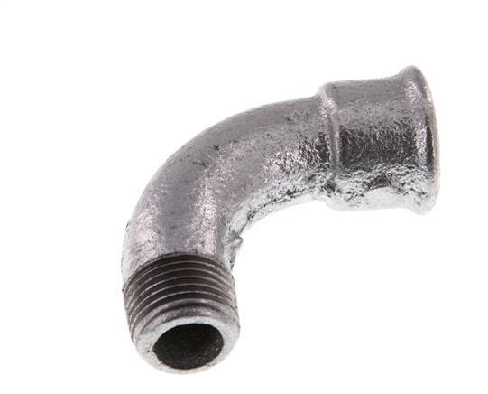 90deg Angled Fitting 1/2'' Male R x Female Rp Long Cast Iron 25bar (351.25psi) [2 Pieces]